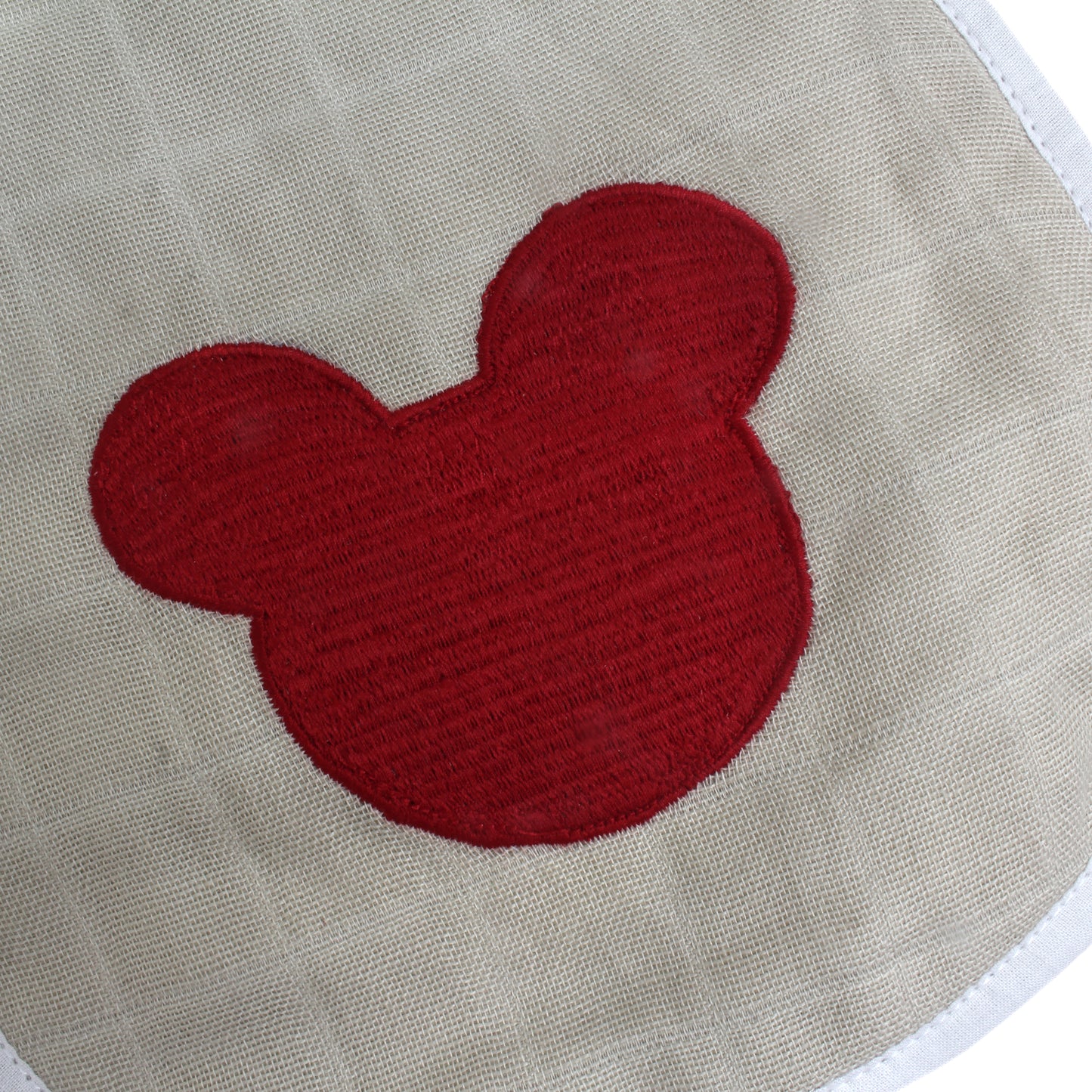 Mickey Mouse Embroidery Feeding Bibs And Burp 2 Pcs