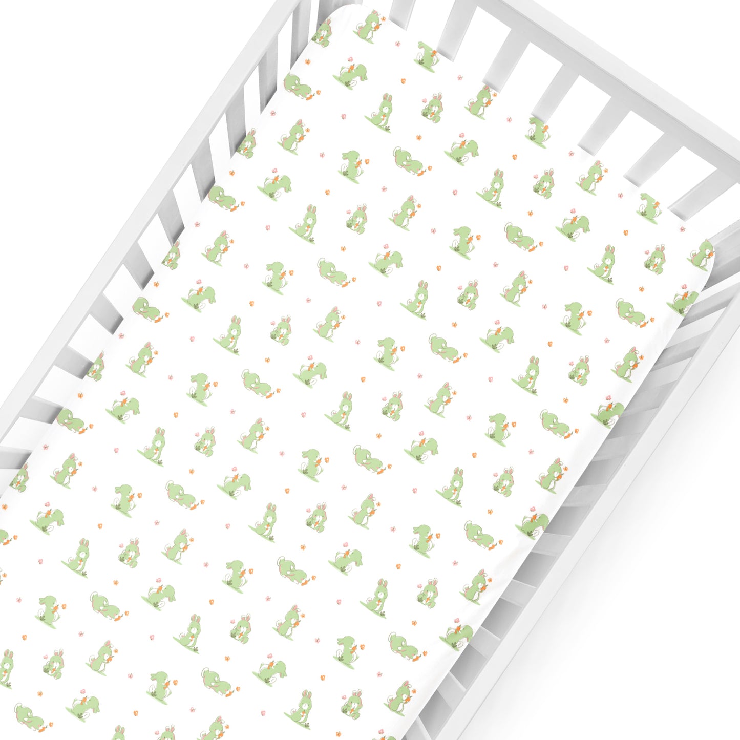 White Bunny Crib Sheets 1 Pcs