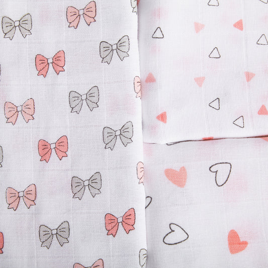 Pink 3 design Swaddles 3 Pcs