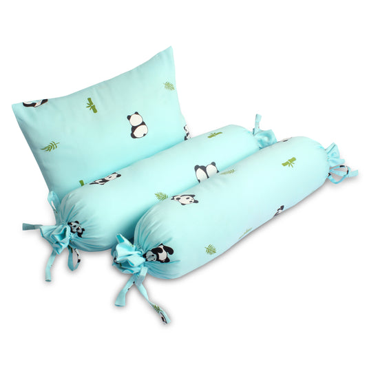Blue Panda Bolster Pillow Set 1 Pcs