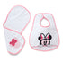 Minnie Mouse Embroidery Feeding Bibs And Burp 2 Pcs