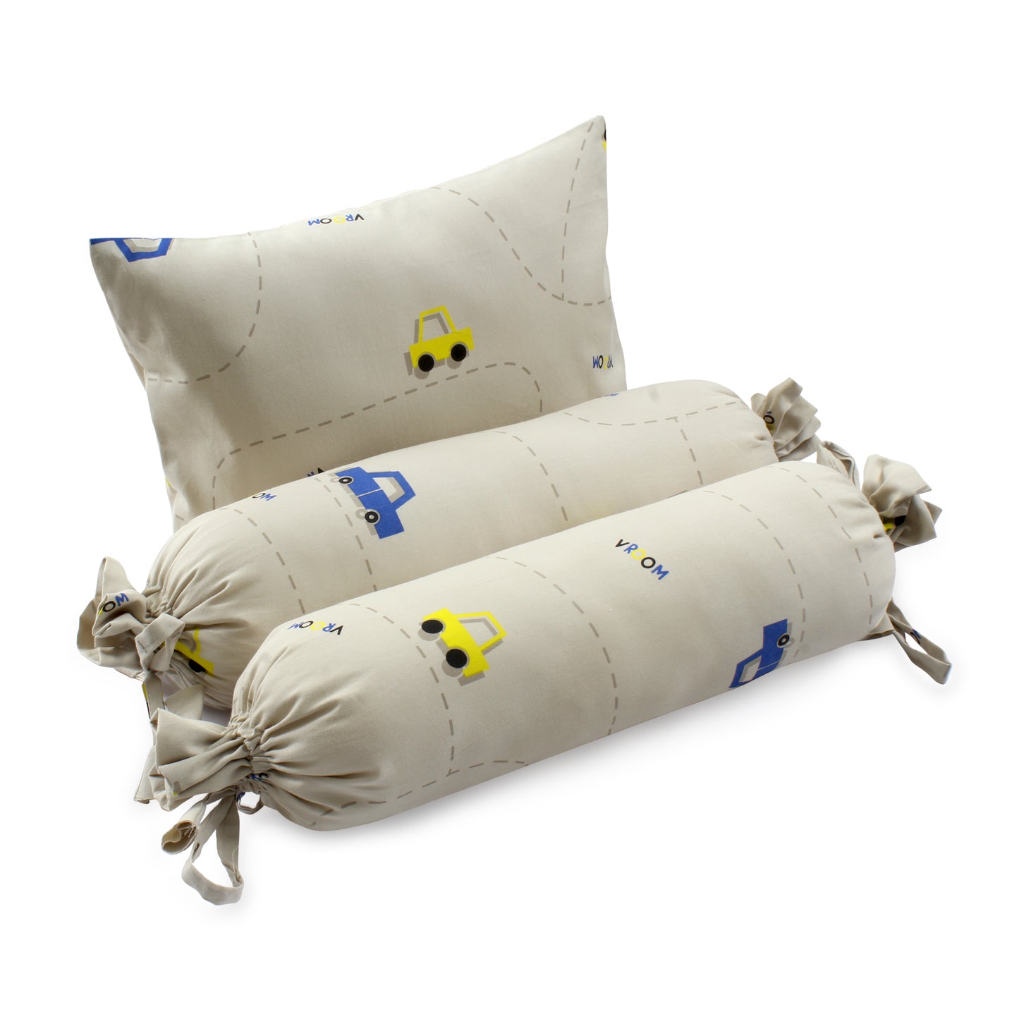 Grey Car Bolster Pillow Set 1 Pcs