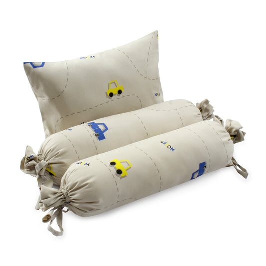 Grey Car Bolster Pillow Set 1 Pcs