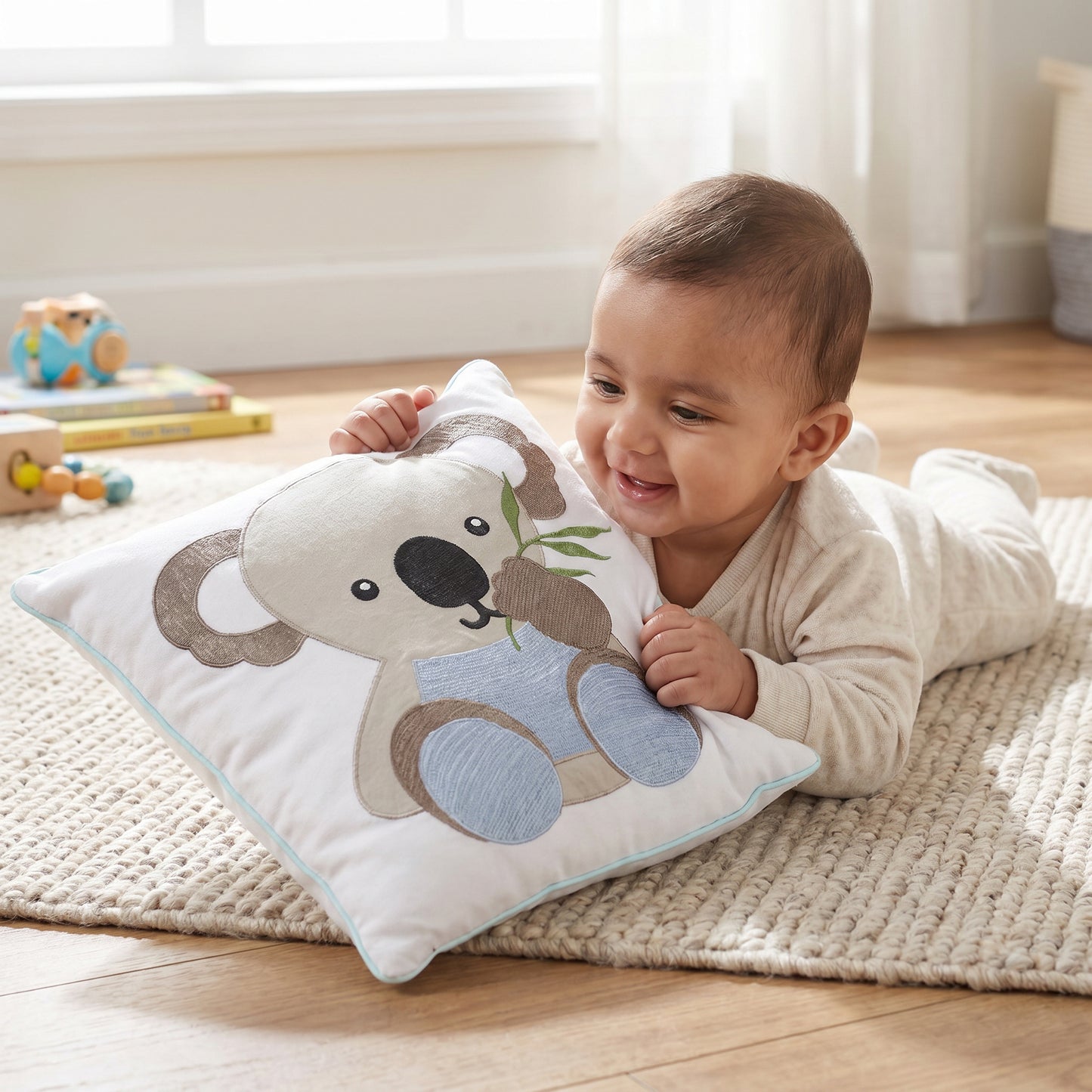 Blue Koala Twill Filled Cotton Pillow 1 Pcs