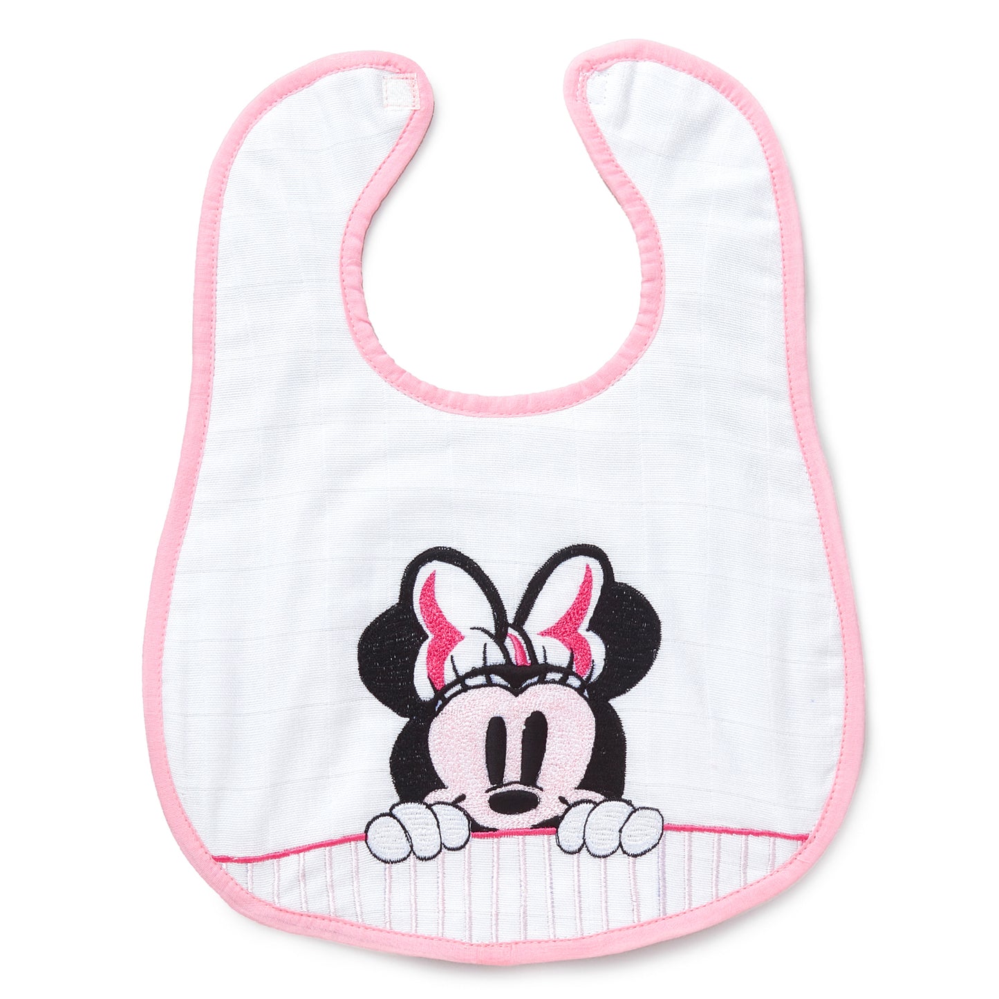 Minnie Mouse Embroidery Feeding Bibs And Burp 2 Pcs
