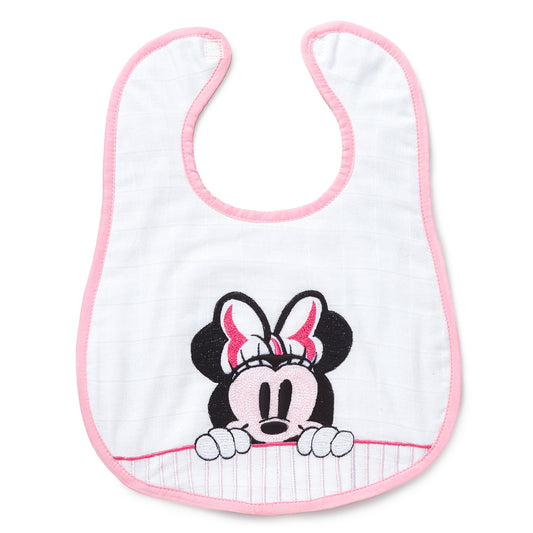 Minnie Mouse Embroidery Feeding Bibs And Burp 2 Pcs