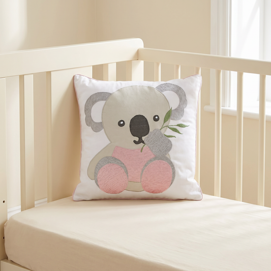 Pink Koala Twill Filled Cotton Pillow 1 Pcs