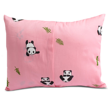 Pink Panda Bolster Pillow Set 1 Pcs