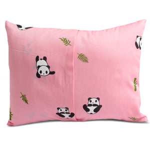 Pink Panda Bolster Pillow Set 1 Pcs
