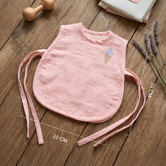 Soft Organic Cotton Baby Vest Set (Pack of 2) | Printed & Embroidered |  Pink Bow with Ice Cream