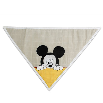 Mickey Mouse Embroidery Feeding Bibs And Burp 2 Pcs