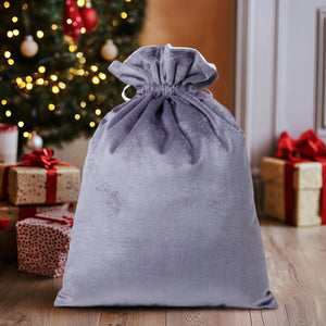 Velvet Santa Gift Bag with Personalization The White Cradle