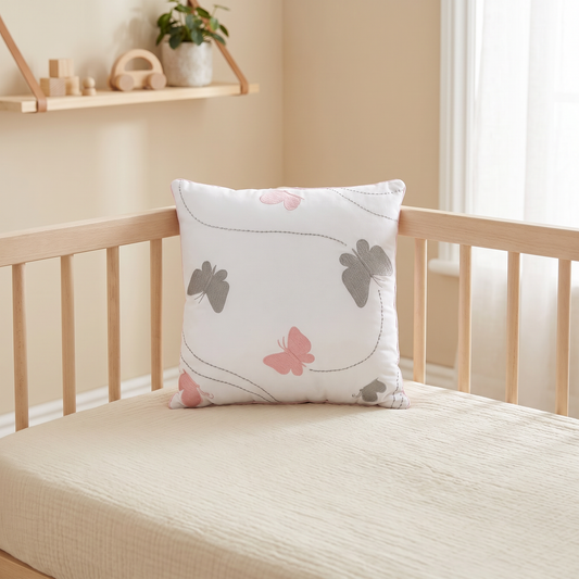 Butterfly Twill Filled Cotton Pillow 1 Pcs