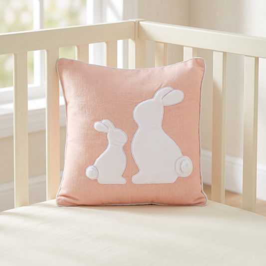 Pink Rabbit Dyed Duck Cotton Pillow 1 Pcs