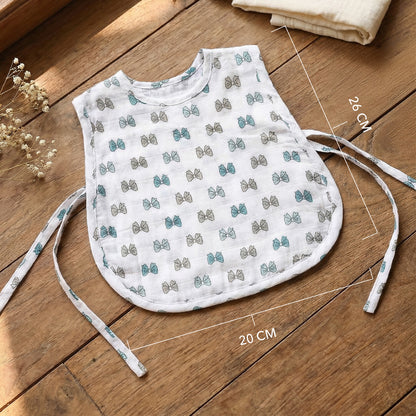 Soft Organic Cotton Baby Vest Set (Pack of 2) | Printed & Embroidered | Blue Bow with Beetle