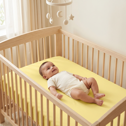 Yellow Solid Crib Sheets 1 Pcs