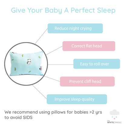 Blue Panda Bolster Pillow Set 1 Pcs