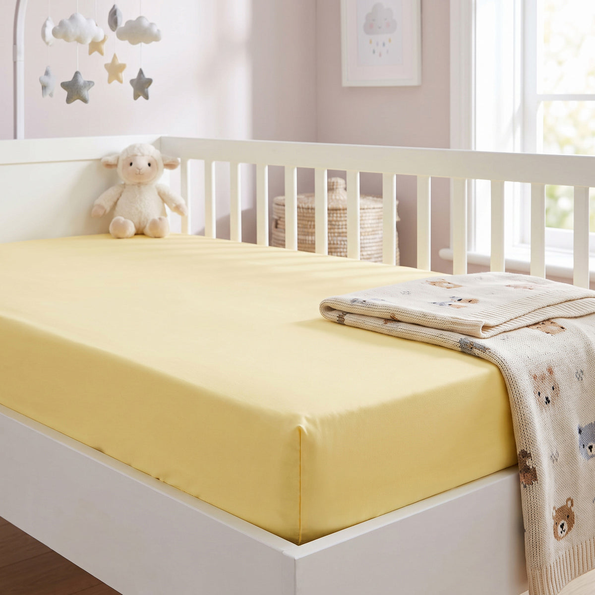 Softest Organic Cotton Crib Sheets in Pastel Colours