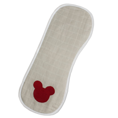 Mickey Mouse Embroidery Feeding Bibs And Burp 2 Pcs