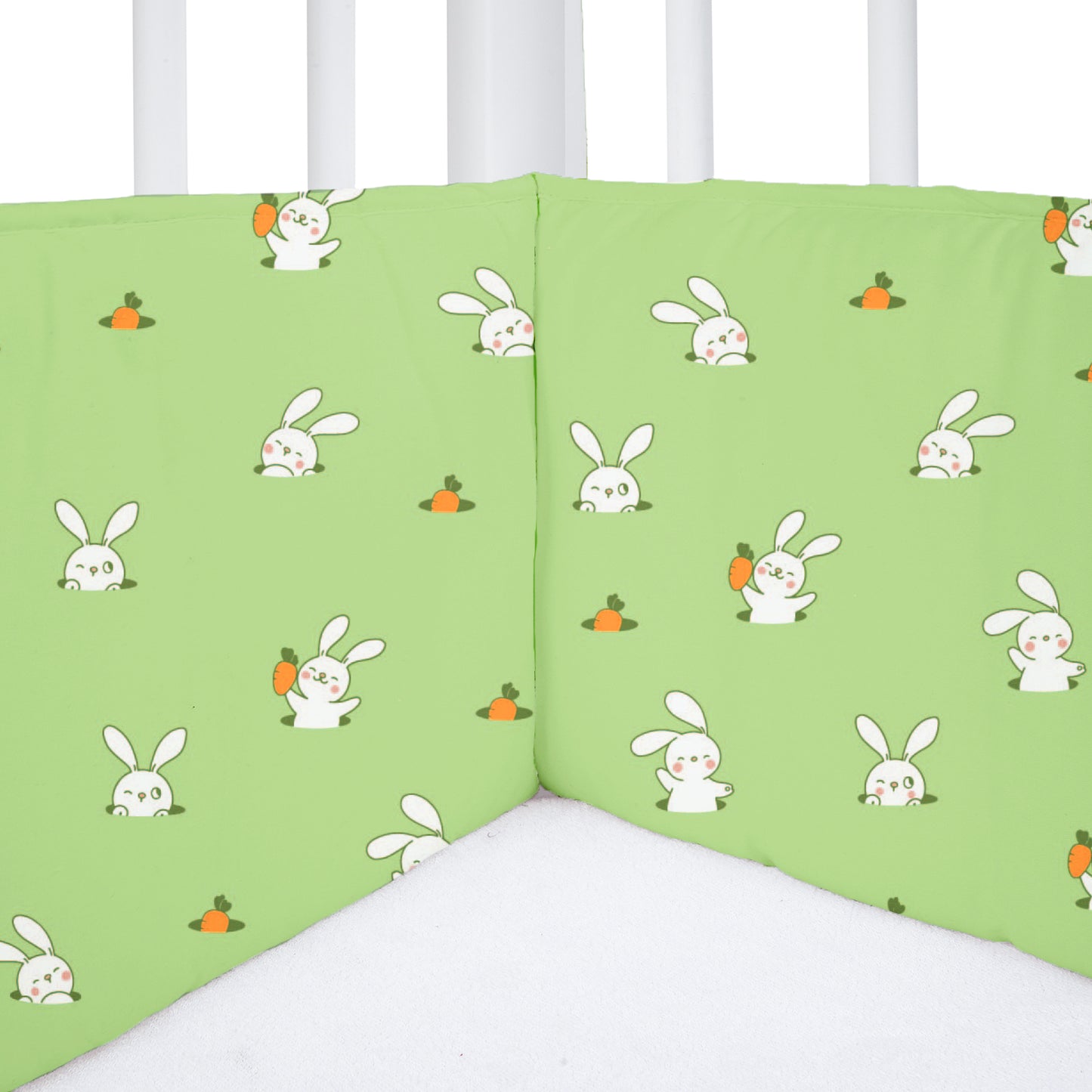 Green Bunny Cot Bumper