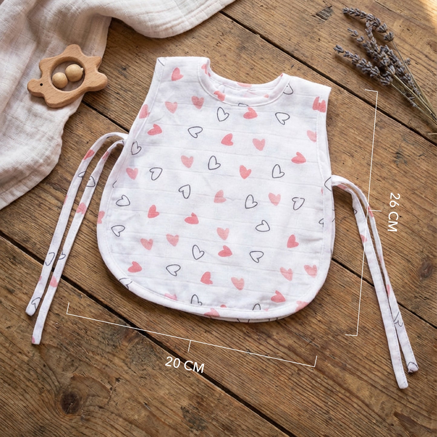 Soft Organic Cotton Baby Vest Set (Pack of 2) | Printed & Embroidered |  Pink Heart with Butterfly