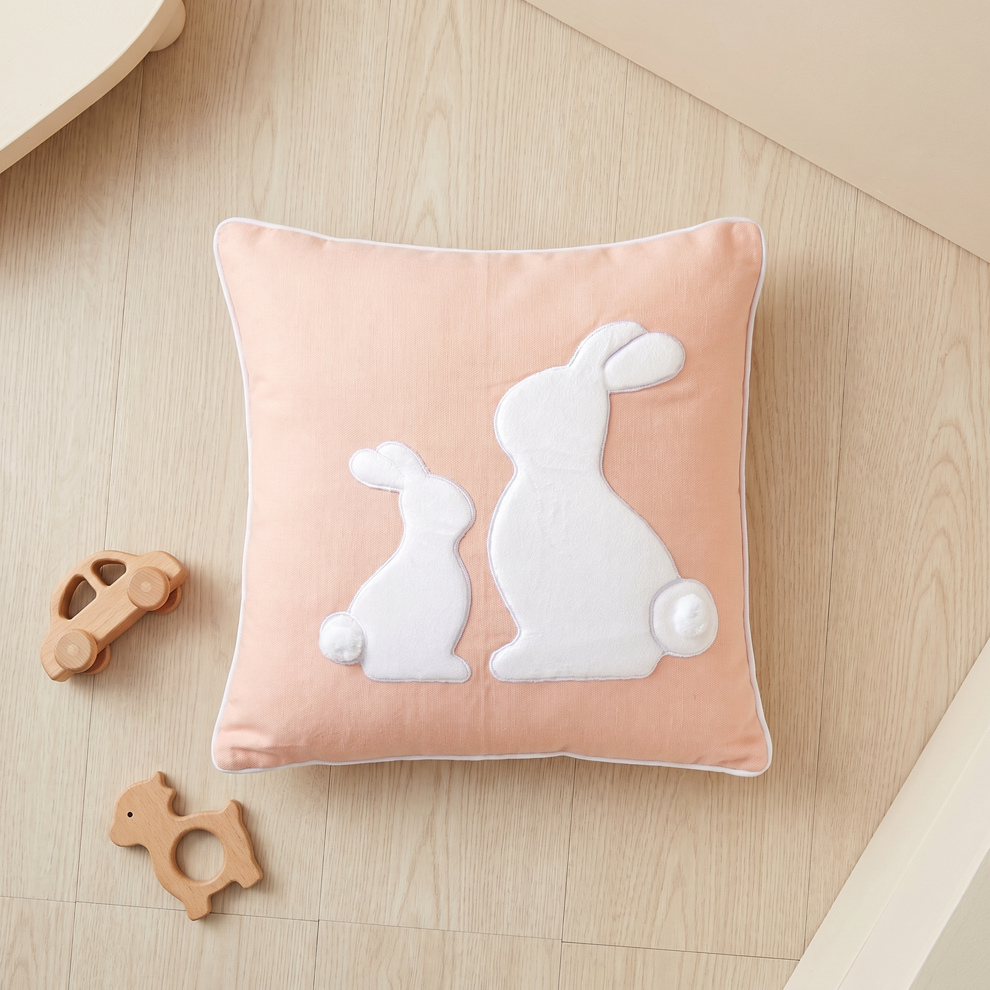 Pink Rabbit Dyed Duck Cotton Pillow 1 Pcs