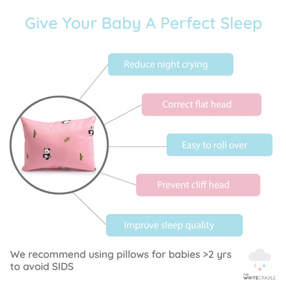 Pink Panda Bolster Pillow Set 1 Pcs