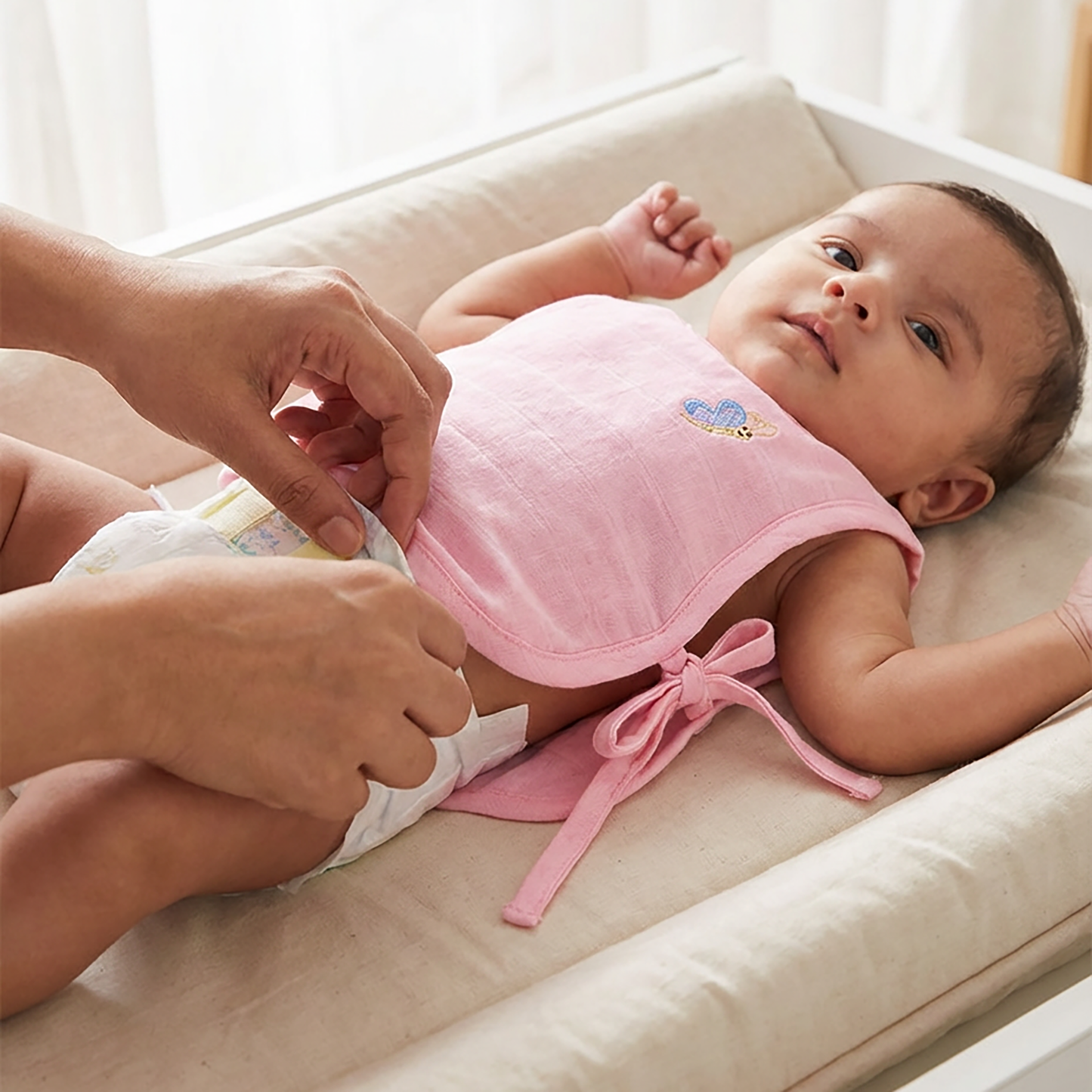 Soft Organic Cotton Baby Vest Set (Pack of 2) | Printed & Embroidered |  Pink Heart with Butterfly