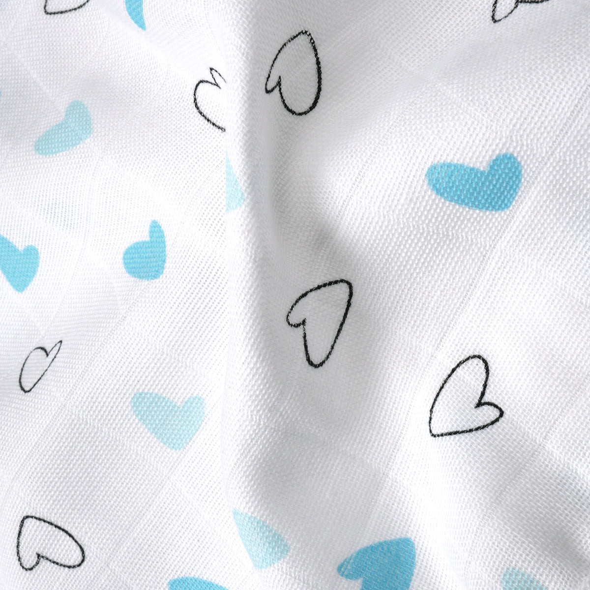 Soft Organic Cotton Baby Vest Set (Pack of 2) | Printed & Embroidered |  Blue Heart and Solid Boat