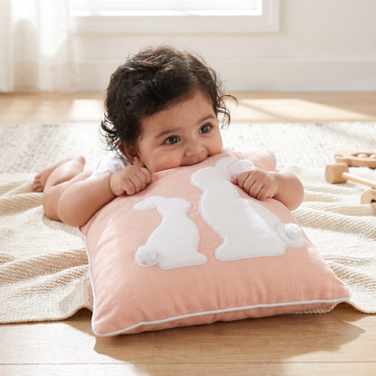 Pink Rabbit Dyed Duck Cotton Pillow 1 Pcs