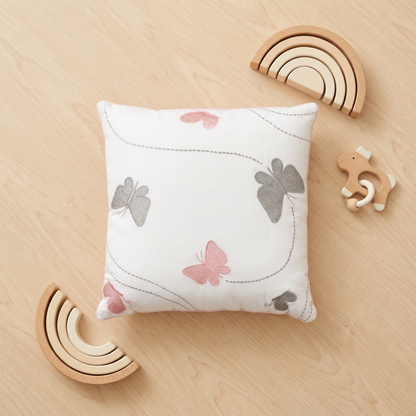 Butterfly Twill Filled Cotton Pillow 1 Pcs