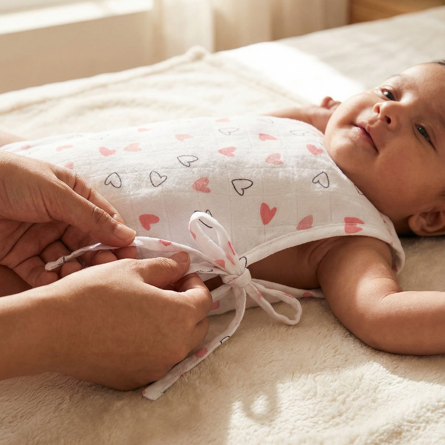 Soft Organic Cotton Baby Vest Set (Pack of 2) | Printed & Embroidered |  Pink Heart with Butterfly