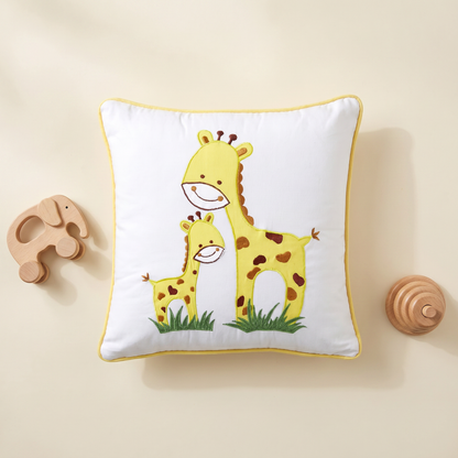 Giraffe Twill Filled Cotton Pillow 1 Pcs