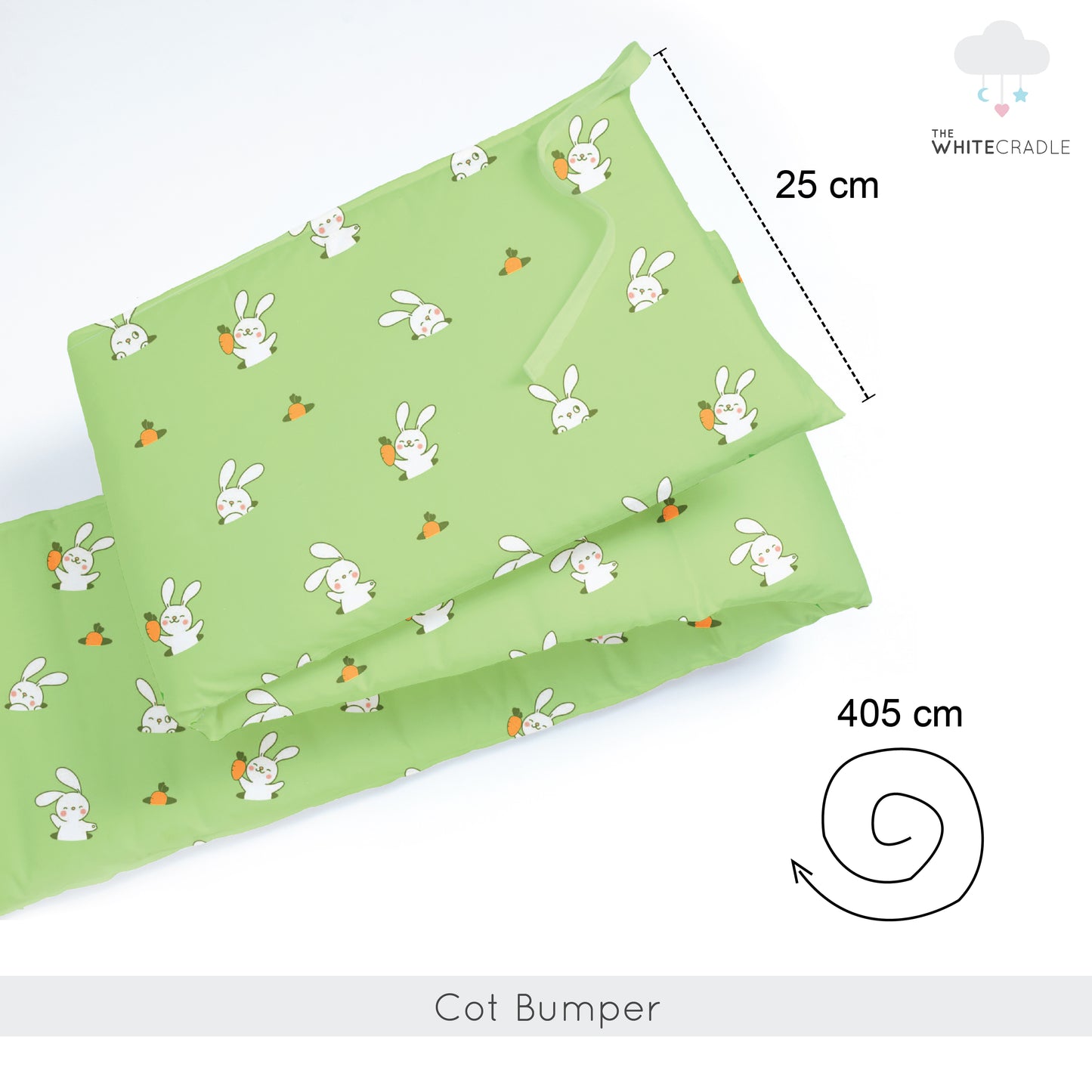 Green Bunny Cot Bumper