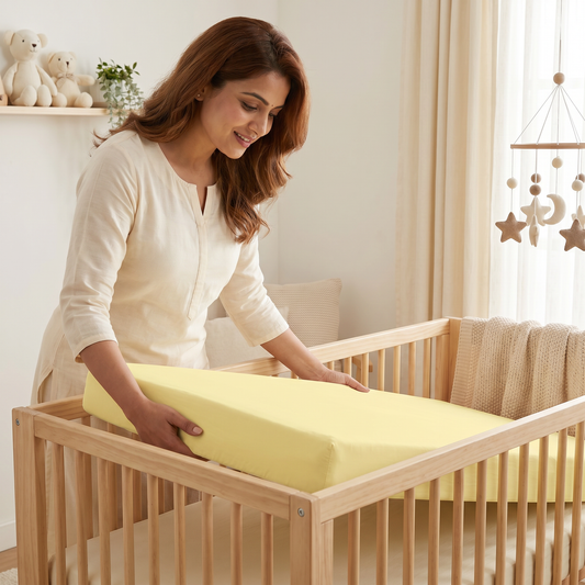 Yellow Solid Crib Sheets 1 Pcs