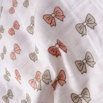 Soft Organic Cotton Baby Vest Set (Pack of 2) | Printed & Embroidered |  Pink Bow with Ice Cream