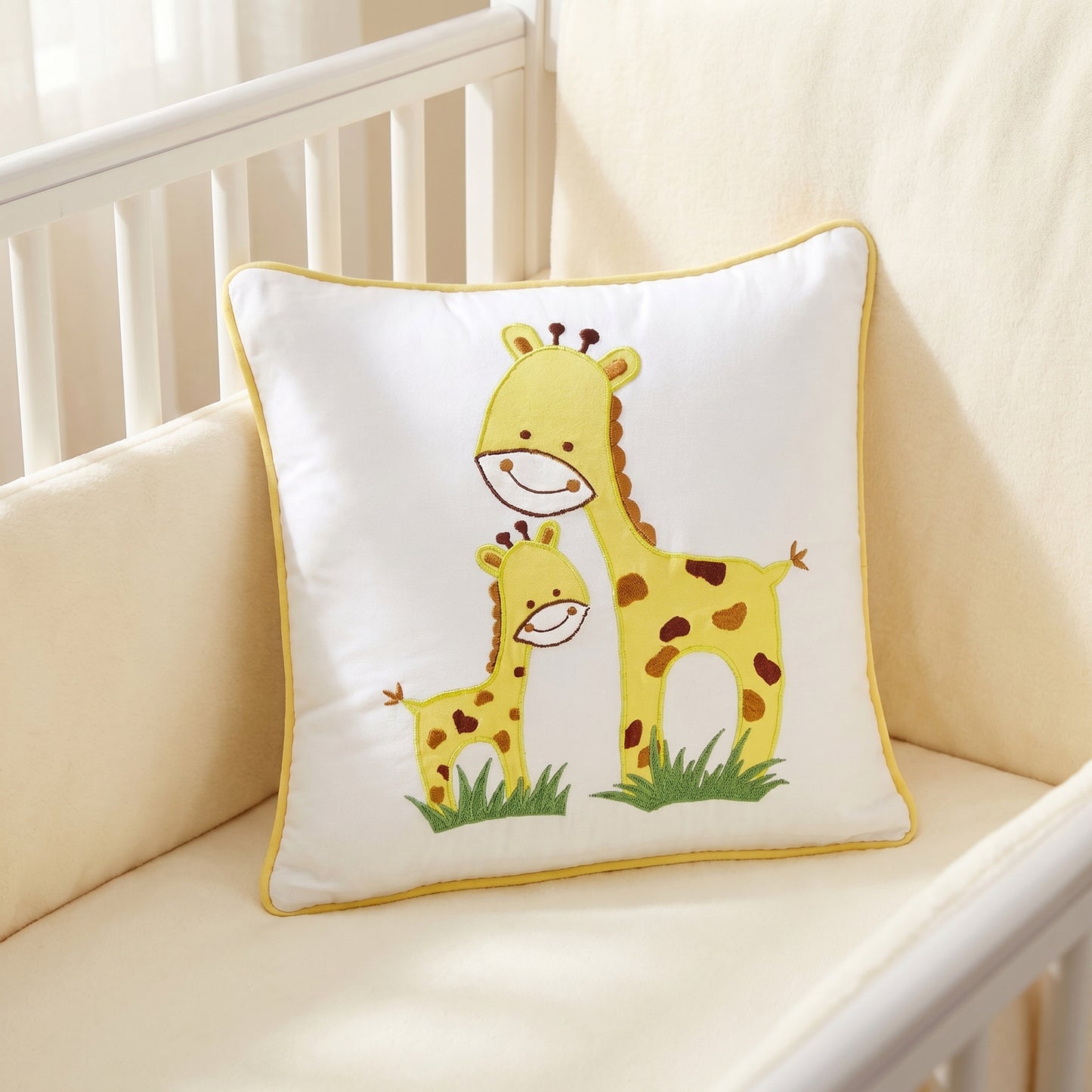 Giraffe Twill Filled Cotton Pillow 1 Pcs