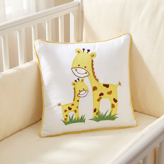Giraffe Twill Filled Cotton Pillow 1 Pcs