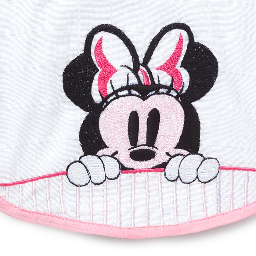 Minnie Mouse Embroidery Feeding Bibs And Burp 2 Pcs