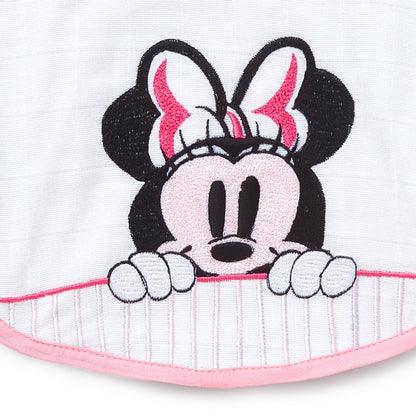 Minnie Mouse Embroidery Feeding Bibs And Burp 2 Pcs