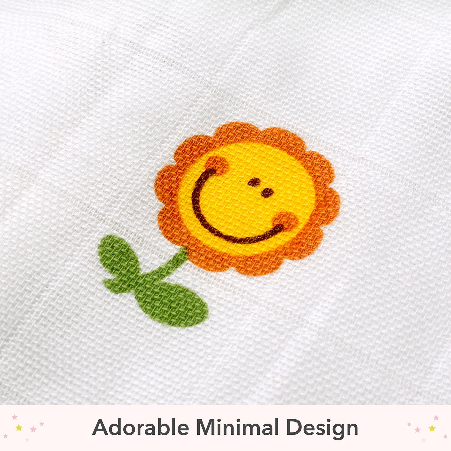 Soft Organic Cotton Baby Romper Set (Pack of 2) | Printed & Embroidered | Sunflower with Yellow Lion