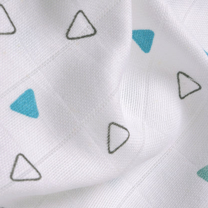 Soft Organic Cotton Baby Romper Set (Pack of 2) | Printed & Embroidered | Blue Triangle with Car