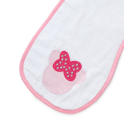 Minnie Mouse Embroidery Feeding Bibs And Burp 2 Pcs