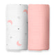 Moon & Pink Swaddles 2 Pcs