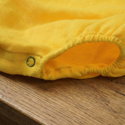 Soft Organic Cotton Baby Romper Set (Pack of 2) | Printed & Embroidered | Sunflower with Yellow Lion