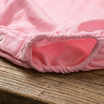 Soft Organic Cotton Baby Romper Set (Pack of 2) | Printed & Embroidered | Pink Moon with Pink Bird