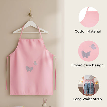 Butterfly Kids Organic Embroidered Twill Cotton Apron 1 Pcs