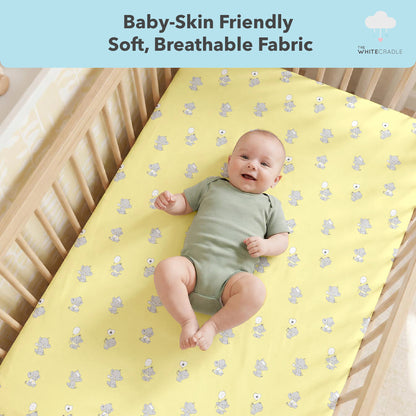 Ellie Friends Yellow Crib Sheets 1 Pcs