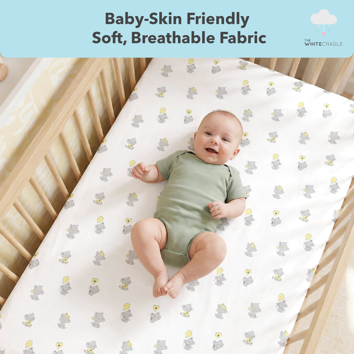 Ellie Friends White Crib Sheets 1 Pcs