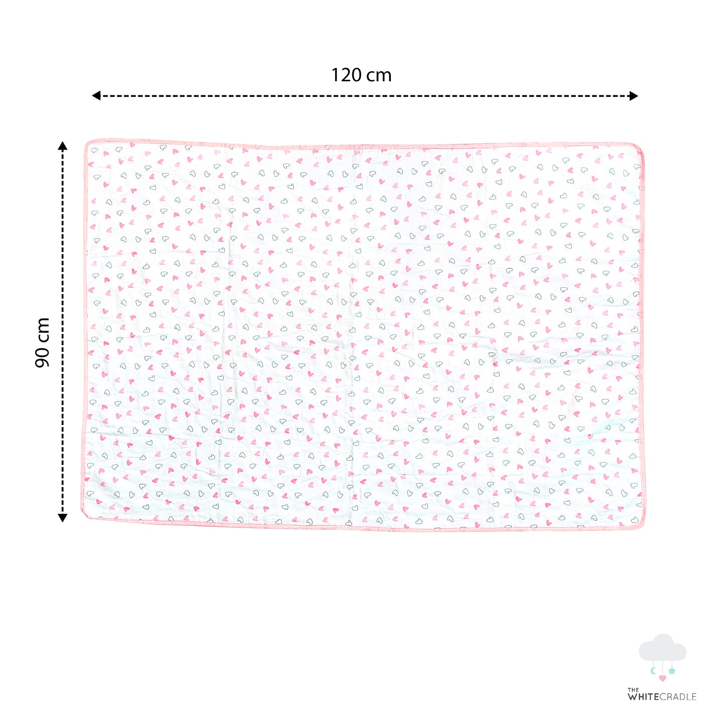 Pink Hearts Baby Blanket 1pc